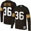 Coupon ✔️ Unbranded Men's Mitchell & Ness Jerome Bettis Black Pittsburgh Steelers Throwback Retired Player Name & Number Long Sleeve Top ✨