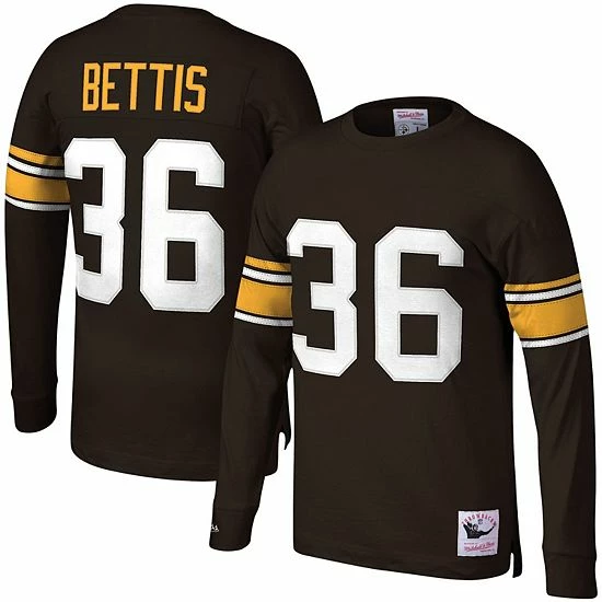Coupon ✔️ Unbranded Men's Mitchell & Ness Jerome Bettis Black Pittsburgh Steelers Throwback Retired Player Name & Number Long Sleeve Top ✨