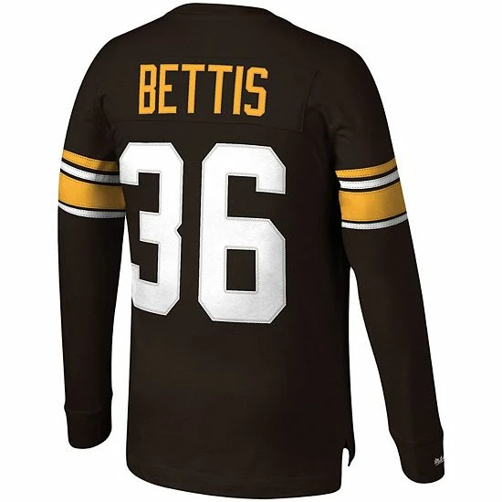 Coupon ✔️ Unbranded Men's Mitchell & Ness Jerome Bettis Black Pittsburgh Steelers Throwback Retired Player Name & Number Long Sleeve Top ✨ - Image 4