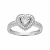 New 🎉 Unbranded Sterling Silver 1/10 Carat T.W. Diamond Heart Halo Ring ⭐
