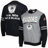 Outlet ❤️ Unbranded Men's Mitchell & Ness Silver Las Vegas Raiders All Over 2.0 Pullover Sweatshirt 😀