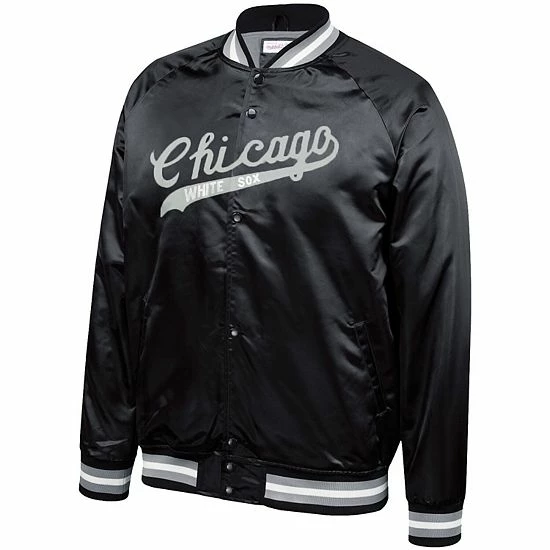 New ๐ Unbranded Men's Mitchell & Ness Black Chicago White Sox Satin Full-Snap Jacket โ - Image 2