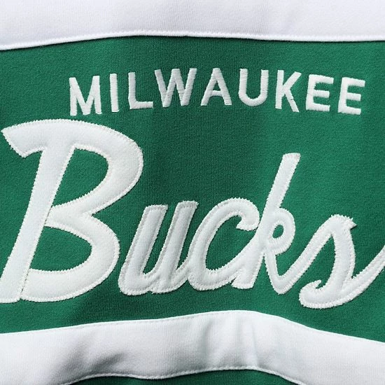 Cheapest ๐ฏ Unbranded Men's Mitchell & Ness Red/Green Milwaukee Bucks Head Coach Pullover Hoodie ๐ - Image 4