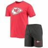 Promo ✔️ Unbranded Men's Concepts Sport Red/Charcoal Kansas City Chiefs Meter T-Shirt & Shorts Sleep Set 🤩