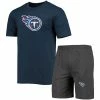Top 10 👍 Unbranded Men's Concepts Sport Charcoal/Navy Tennessee Titans Meter T-Shirt & Shorts Sleep Set ❤️