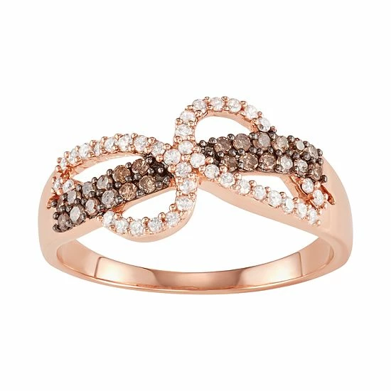 Cheapest ๐ Unbranded 10k Rose Gold 1/3 Carat T.W. White & Brown Diamond Ring ๐