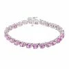 Cheap 💯 Unbranded Sterling Silver Lab-Created Pink Sapphire Bracelet 👏
