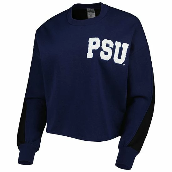 New ⭐ Unbranded 👩 Women's Gameday Couture Navy Penn State Nittany Lions Back To Reality Colorblock Pullover Sweatshirt 😍 - Image 3