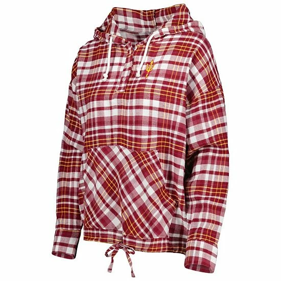 Flash Sale ⭐ Unbranded 👩 Women's Concepts Sport Maroon Arizona State Sun Devils Mainstay Plaid Pullover Hoodie 👏 - Image 3