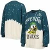 Discount 🎁 Unbranded 👩 Women's Gameday Couture Green Oregon Ducks Twice As Nice Faded Dip-Dye Pullover Sweatshirt ✔️