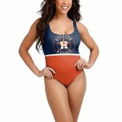 Outlet 👏 Unbranded 👩 Women's FOCO Navy Houston Astros Team One-Piece Bathing Suit 😉