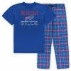 Best Sale 💯 Unbranded Men's Concepts Sport Royal Buffalo Bills Big & Tall Lodge T-Shirt And Pants Sleep Set 👏