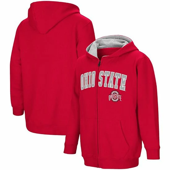 Promo ๐คฉ Unbranded Youth Scarlet Ohio State Buckeyes Arch Logo Full-Zip Hoodie ๐ - Image 2