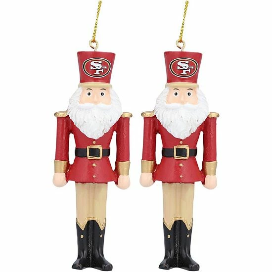Hot Sale 👍 Unbranded San Francisco 49ers 2-Pack Santa Nutcracker Ornament Set 👍