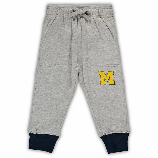 Outlet 🛒 Unbranded Infant Wes & Willy Heathered Gray/Navy Michigan Wolverines Jie Jie Long Sleeve Bodysuit & Pants Set 🤩 - Image 4