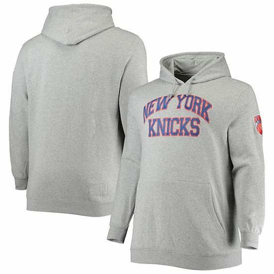 Cheapest ๐ Unbranded Men's Mitchell & Ness Heathered Gray New York Knicks Hardwood Classics Big & Tall Throwback Pullover Hoodie ๐คฉ - Image 2