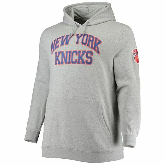 Cheapest ๐ Unbranded Men's Mitchell & Ness Heathered Gray New York Knicks Hardwood Classics Big & Tall Throwback Pullover Hoodie ๐คฉ - Image 3