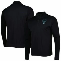 Buy 😉 Unbranded Men's Levelwear Black Milwaukee Bucks Nano Engineered Knit Fabric Quarter-Zip Jacket ✔️