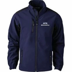 Promo 🔥 Unbranded Men's College Navy Seattle Seahawks Softshell Fleece Full-Zip Jacket 🔔