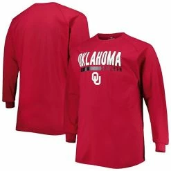 Best deal 😀 Unbranded Men's Crimson Oklahoma Sooners Big & Tall Two-Hit Raglan Long Sleeve T-Shirt 🥰