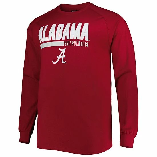 Outlet ๐ Unbranded Men's Crimson Alabama Crimson Tide Big & Tall Two-Hit Raglan Long Sleeve T-Shirt ๐ - Image 3