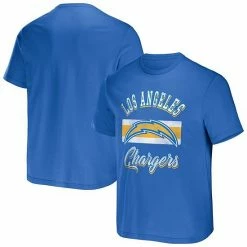 Best Sale 😀 Unbranded Men's NFL X Darius Rucker Collection By Fanatics Powder Blue Los Angeles Chargers Stripe T-Shirt 🧨