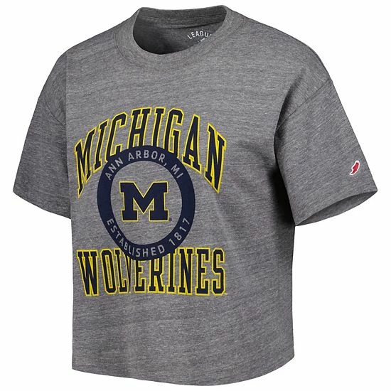 Discount ✨ Unbranded 👩 Women's League Collegiate Wear Heather Gray Michigan Wolverines 😀 - Image 3
