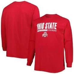 Best deal ✨ Unbranded Men's Scarlet Ohio State Buckeyes Big & Tall Two-Hit Raglan Long Sleeve T-Shirt 👍