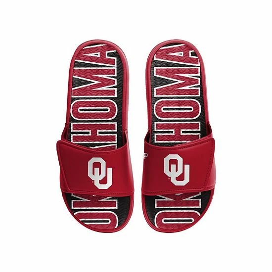 Budget 🔔 Unbranded Men's FOCO Oklahoma Sooners Logo Gel Slide 🩴 Sandals 😉