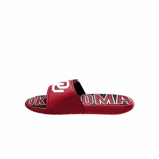 Budget 🔔 Unbranded Men's FOCO Oklahoma Sooners Logo Gel Slide 🩴 Sandals 😉 - Image 3