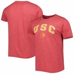 Best Sale 🎁 Unbranded Men's League Collegiate Wear Heather Cardinal USC Trojans 1965 Arch Victory Falls Tri-Blend T-Shirt 🤩