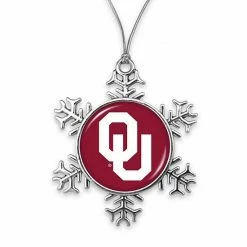 Flash Sale ❤️ Unbranded Oklahoma Sooners Snowflake Metal Ornament 🔥