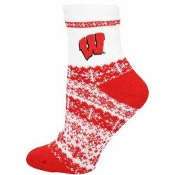 Buy 👏 Unbranded 👩 Women's ZooZatz Wisconsin Badgers Team Color Holiday Ankle 🧦 Socks 💯