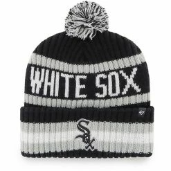 Deals 🌟 Unbranded Men's '47 Black Chicago White Sox Bering Cuffed Knit Hat With Pom 🔔
