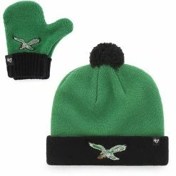 Top 10 🤩 Unbranded Infant '47 Midnight Green/Black Philadelphia Eagles Bam Bam Cuffed Knit Hat With Pom And Mittens Set ⌛