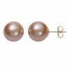 New 🔥 Unbranded 14k Gold Pink Freshwater Cultured Pearl Stud Earrings 😍