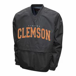 Best Sale 🔥 Unbranded Men's Clemson Tigers Members Windshell Pullover Clm Orange ⭐