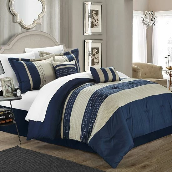 Buy 😀 Unbranded Carlton 10-pc. Reversible Bed Set Navy 🛒 - Image 4