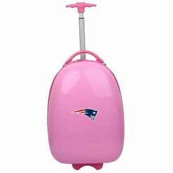 Discount ❤️ Unbranded Youth New England Patriots Hardshell Wheeled Luggage Pod Pat Pink 😀