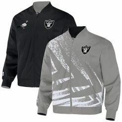 Hot Sale 🌟 Unbranded Men's NFL X Staple Gray Las Vegas Raiders Reversible Core Jacket 👍