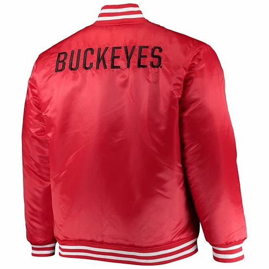 Wholesale ๐งจ Unbranded Men's Scarlet/Black Ohio State Buckeyes Big & Tall Reversible Satin Full-Zip Jacket โ - Image 3