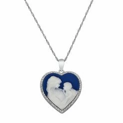 Cheap ✨ Unbranded Sterling Silver Crystal 👩 Motherly Love Cameo Pendant 🧨