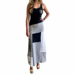 Wholesale 😉 Unbranded 👩 Women's Refried Apparel Black Las Vegas Raiders Tri-Blend Sleeveless Maxi 👗 Dress 🌟
