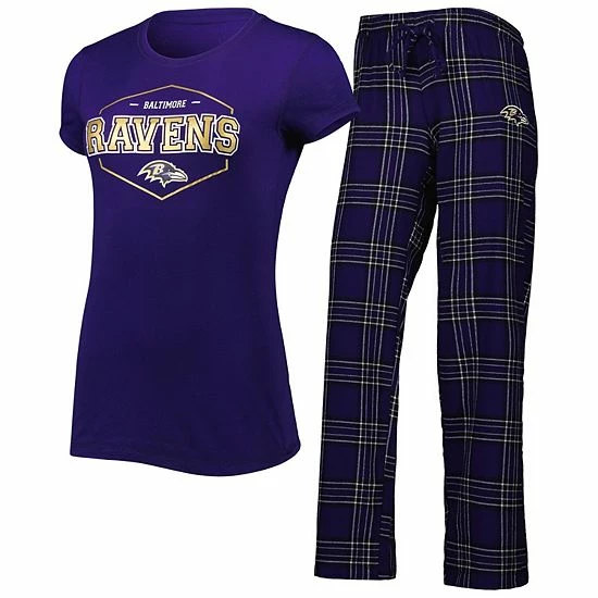 Coupon 🥰 Unbranded 👩 Women's Concepts Sport Purple/Black Baltimore Ravens Badge T-Shirt & Pants Sleep Set 🎁 - Image 2