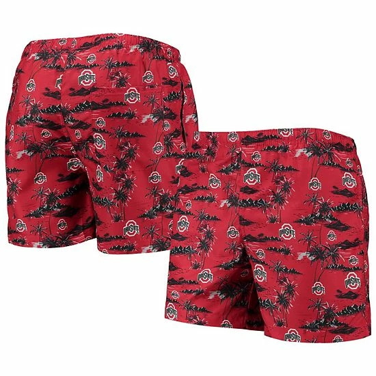 Promo ๐ Unbranded Men's FOCO Scarlet Ohio State Buckeyes Island Palm Swim Trunks ๐ฏ - Image 2