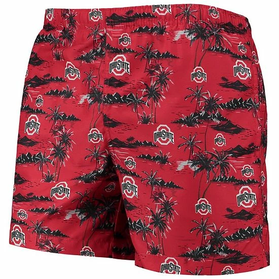 Promo ๐ Unbranded Men's FOCO Scarlet Ohio State Buckeyes Island Palm Swim Trunks ๐ฏ - Image 3
