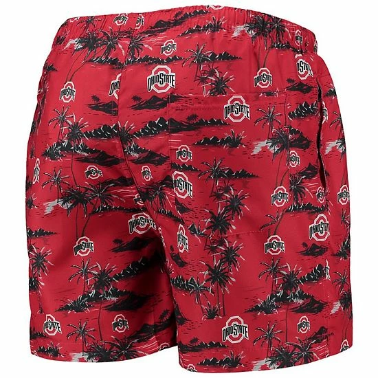 Promo ๐ Unbranded Men's FOCO Scarlet Ohio State Buckeyes Island Palm Swim Trunks ๐ฏ - Image 4