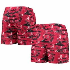 Best Pirce 😍 Unbranded Men's FOCO Crimson Alabama Crimson Tide Island Palm Swim Trunks 🌟