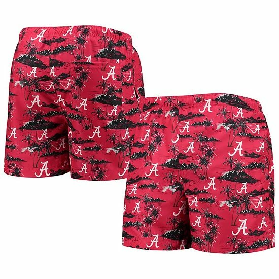 Best Pirce ๐ Unbranded Men's FOCO Crimson Alabama Crimson Tide Island Palm Swim Trunks ๐