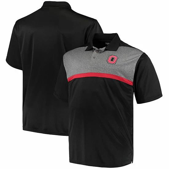 Brand new โจ Unbranded Men's Heathered Black/Heathered Charcoal Ohio State Buckeyes Big & Tall Yoke Polo ๐ - Image 2